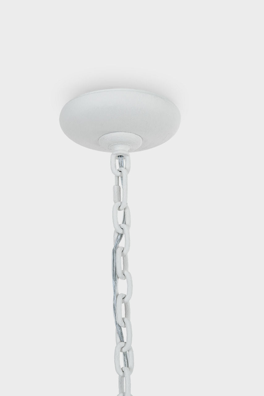 Amalfi 50" Three-Tiered Chandelier | Plaster White | Linen Shades