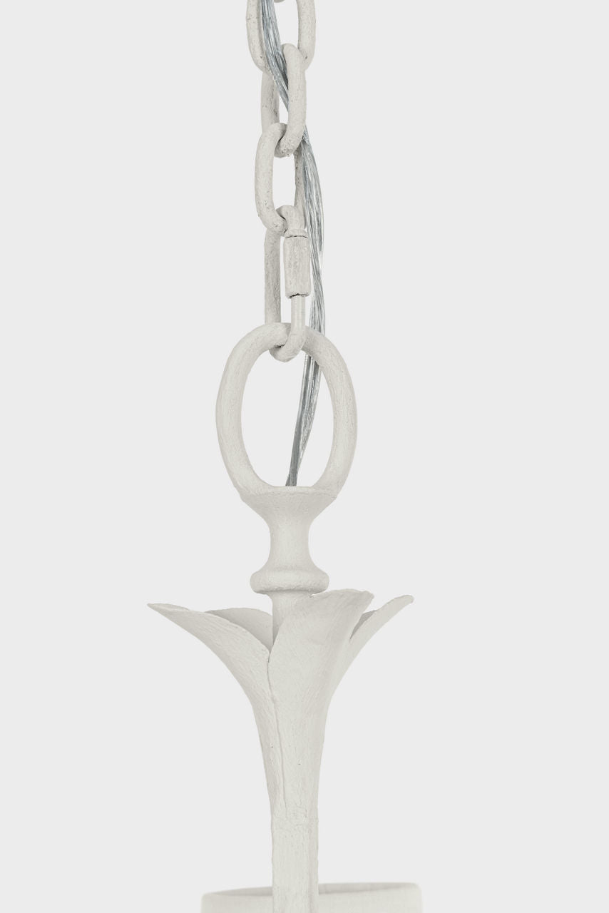 Amalfi 50" Three-Tiered Chandelier | Plaster White | Linen Shades
