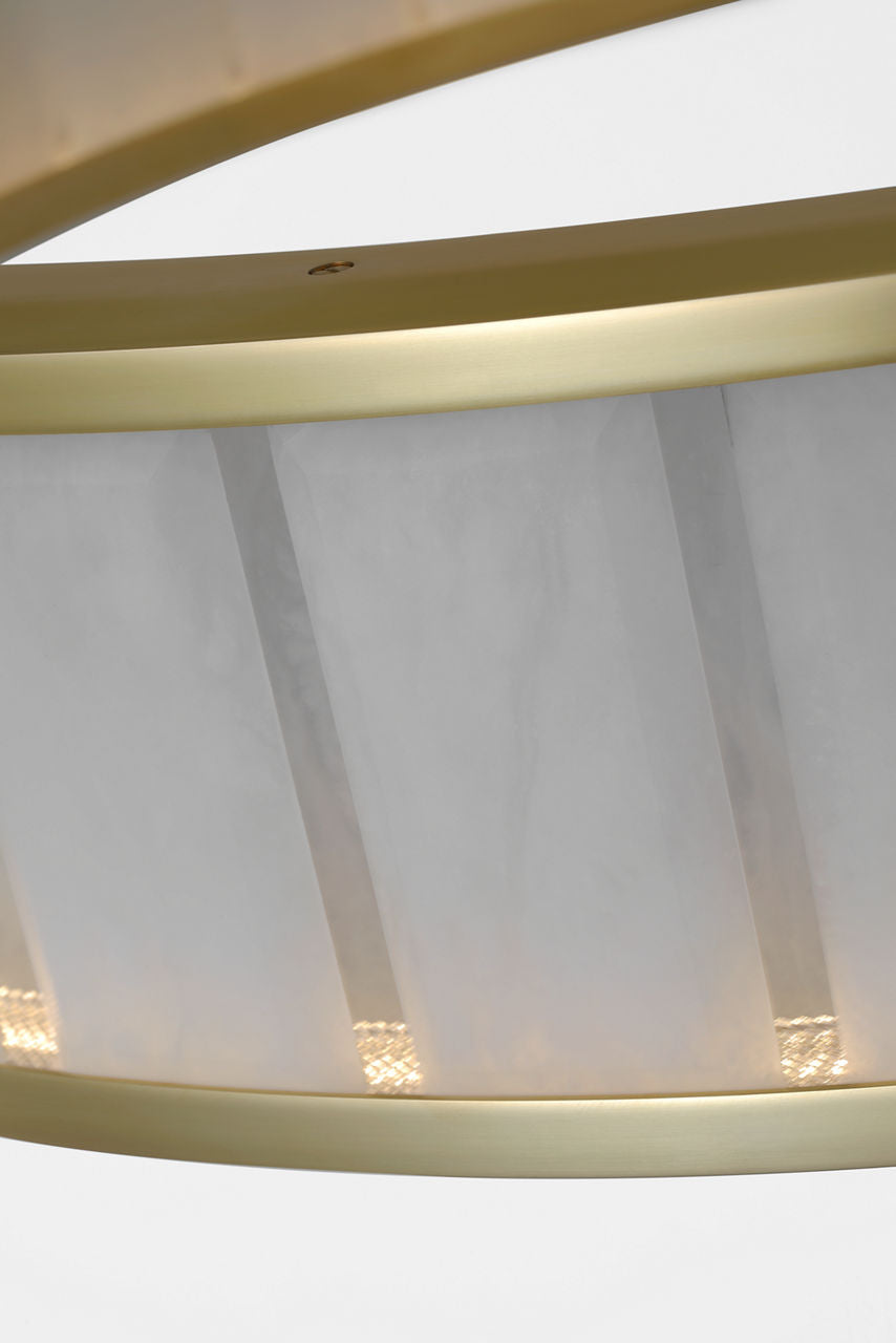 Iterna 30" Ring Chandelier | Antique-Burnished Brass | Alabaster