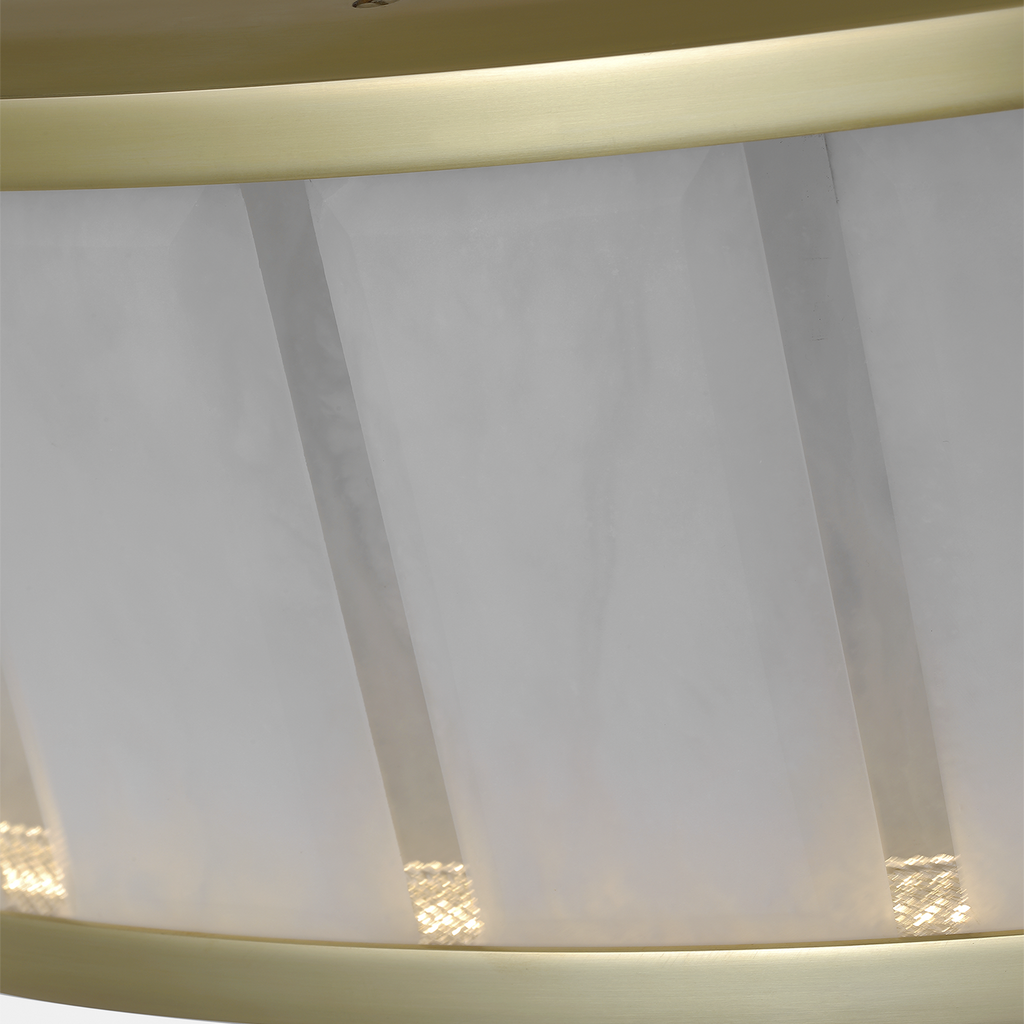 Iterna 30" Ring Chandelier | Antique-Burnished Brass | Alabaster