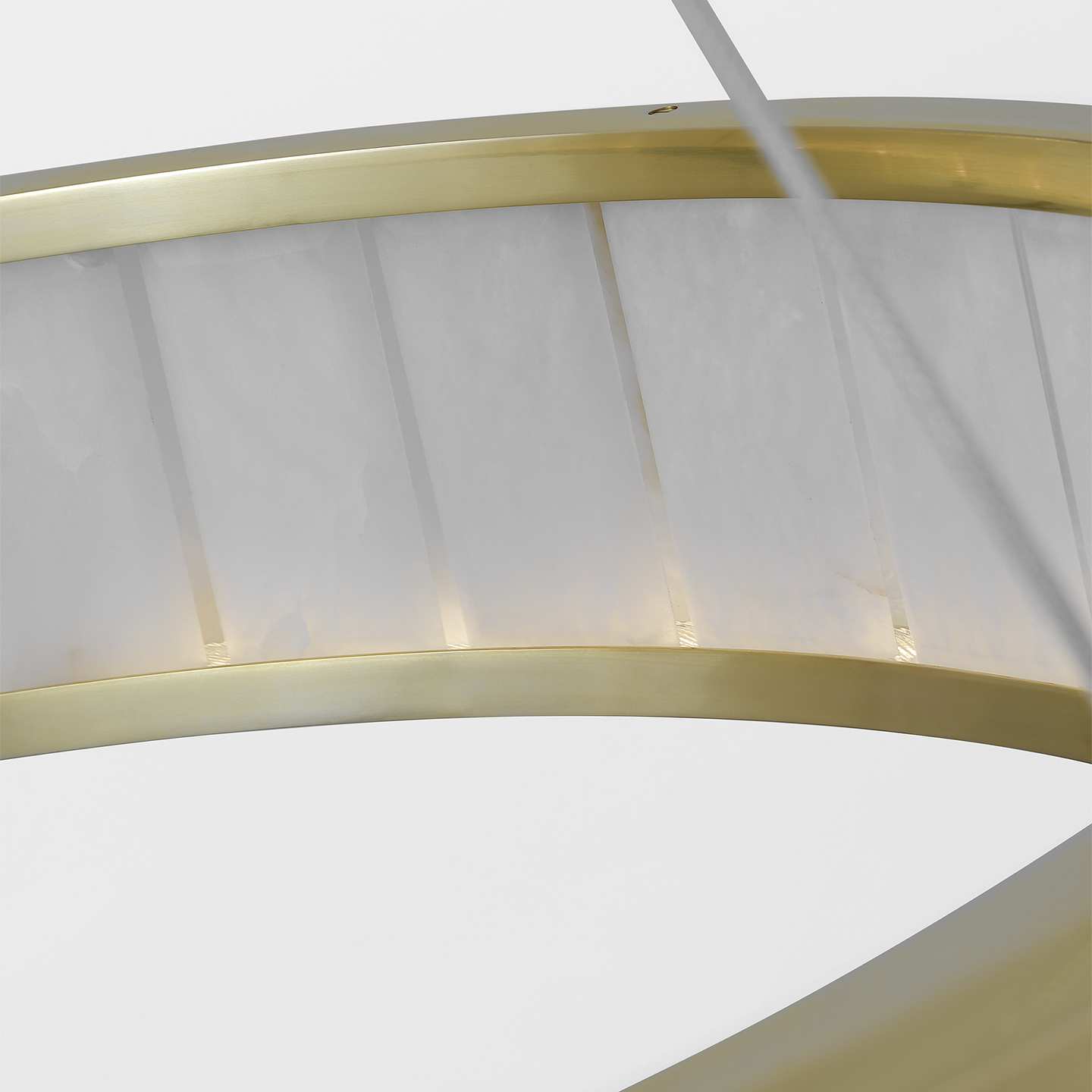 Iterna 30" Ring Chandelier | Antique-Burnished Brass | Alabaster