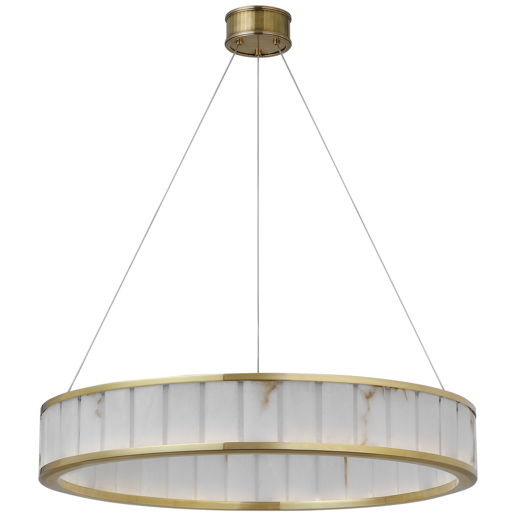 Iterna 30" Ring Chandelier | Antique-Burnished Brass | Alabaster