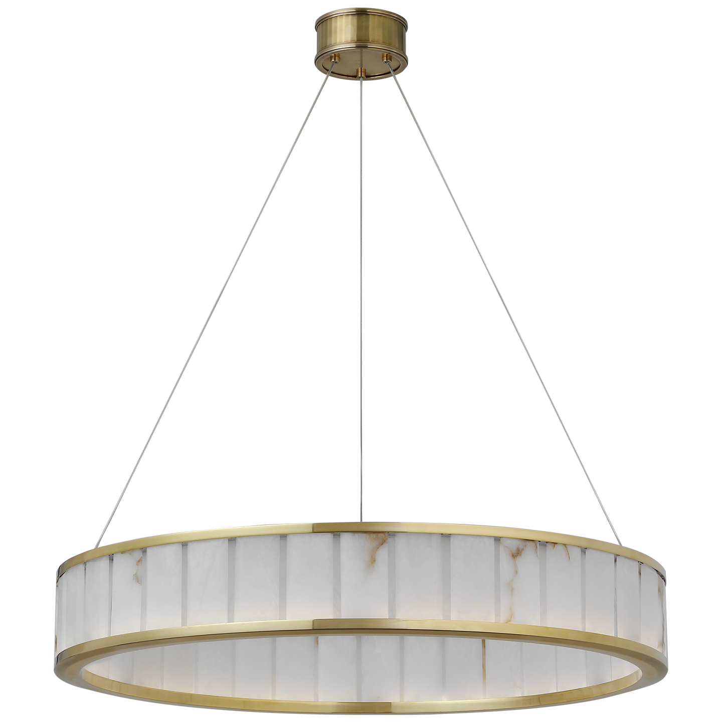 Iterna 30" Ring Chandelier | Antique-Burnished Brass | Alabaster