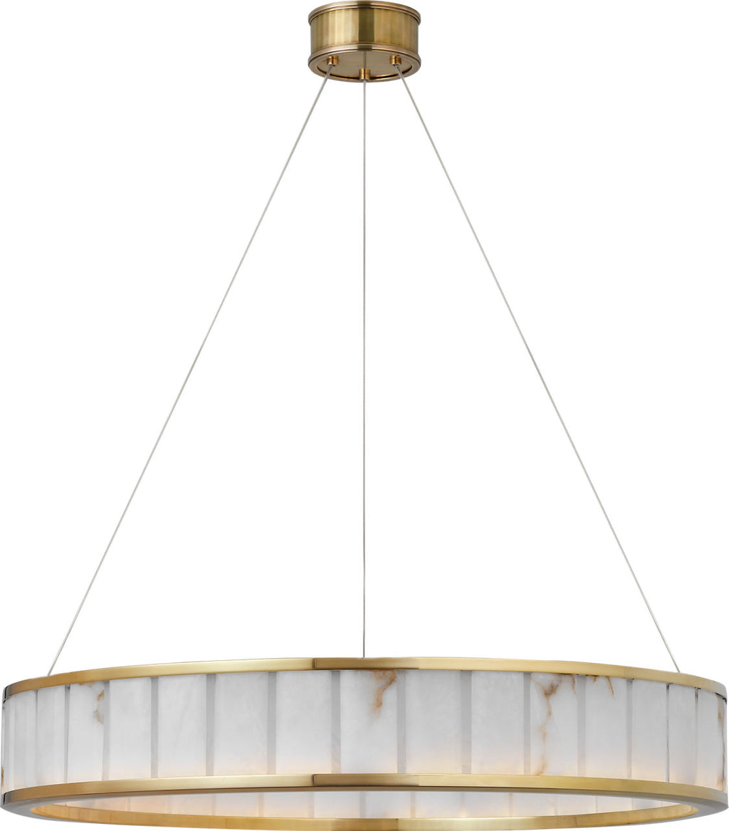 Iterna 30" Ring Chandelier | Antique-Burnished Brass | Alabaster
