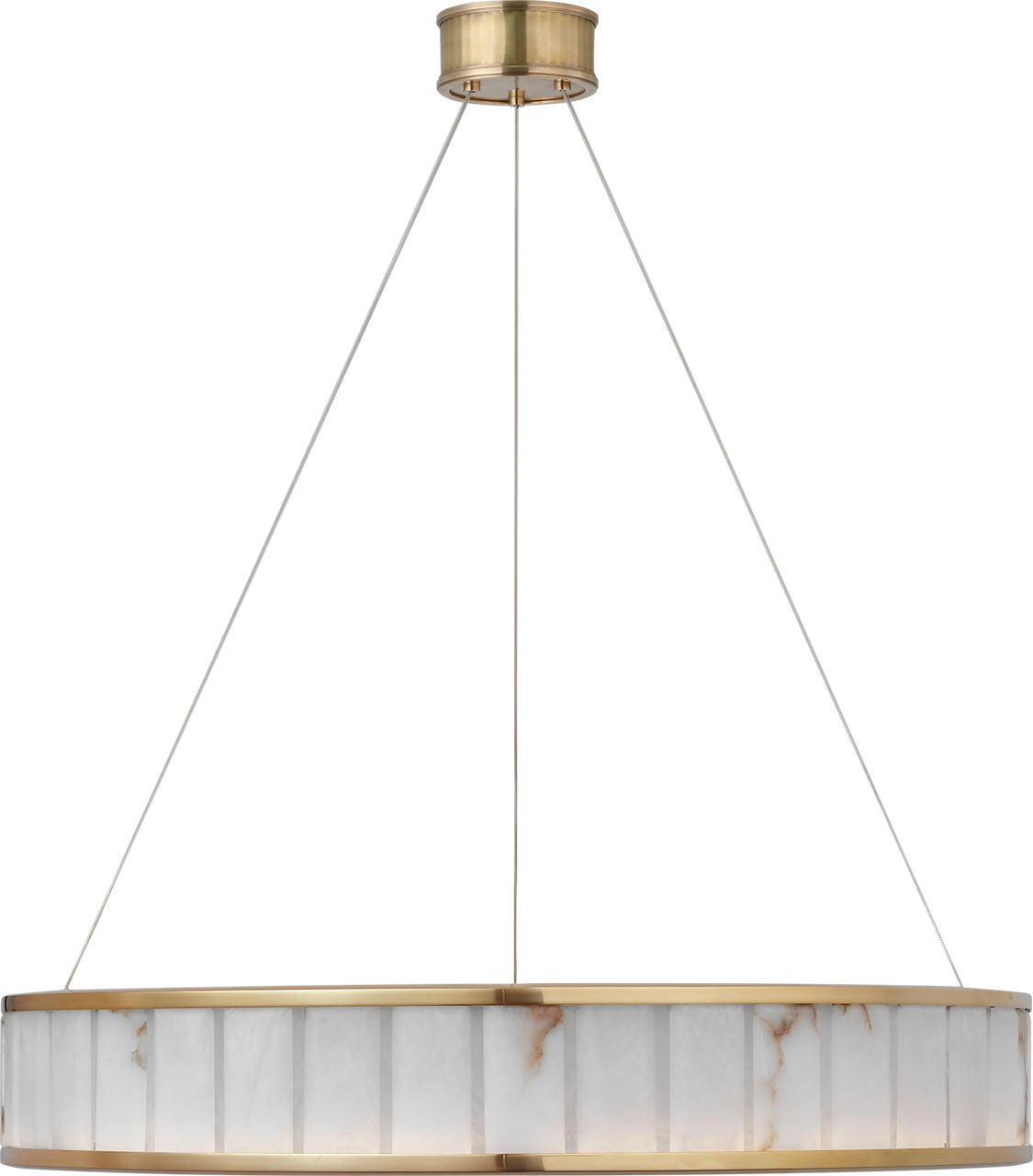 Iterna 30" Ring Chandelier | Antique-Burnished Brass | Alabaster