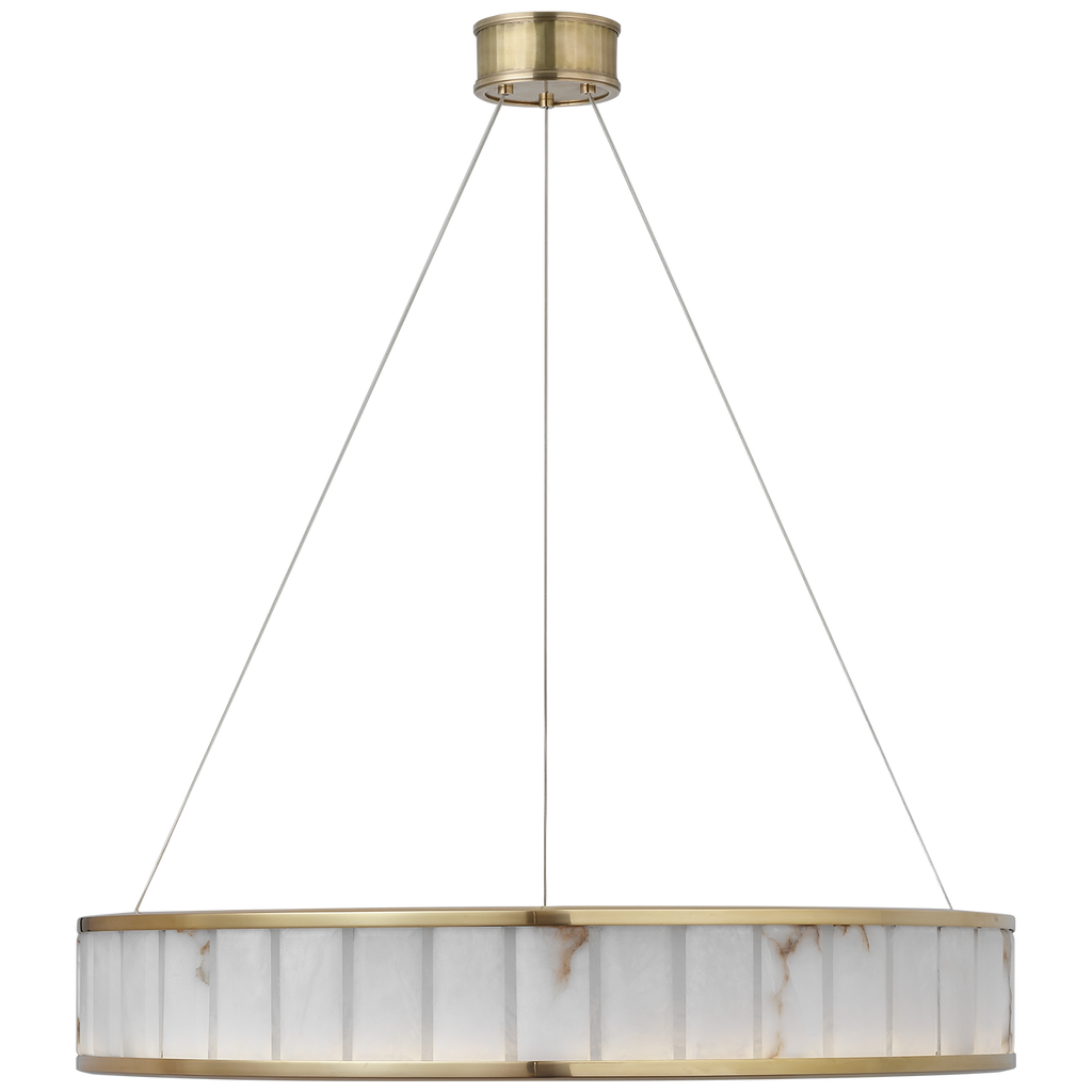 Iterna 30" Ring Chandelier | Antique-Burnished Brass | Alabaster