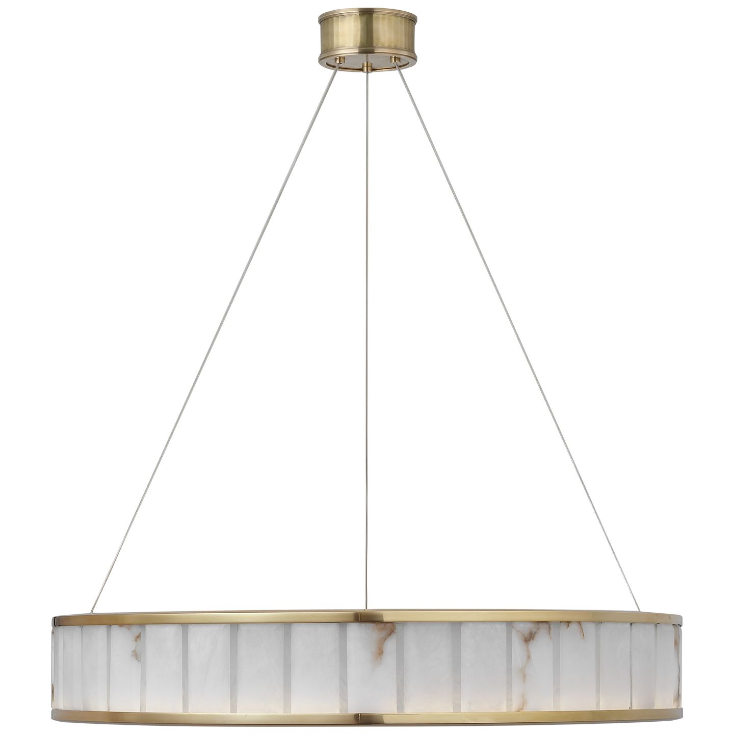 Iterna 30" Ring Chandelier | Antique-Burnished Brass | Alabaster