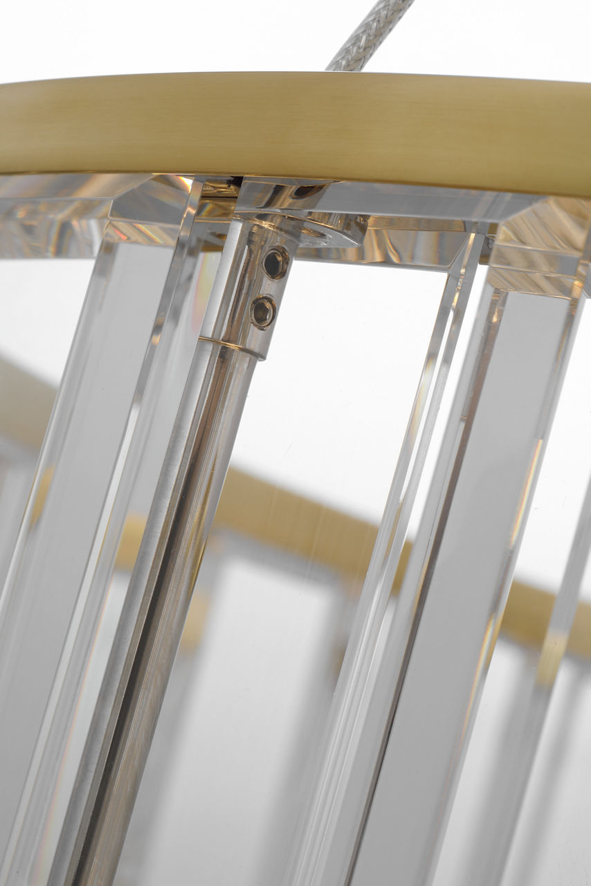 Iterna 30" Ring Chandelier | Antique-Burnished Brass | Crystal