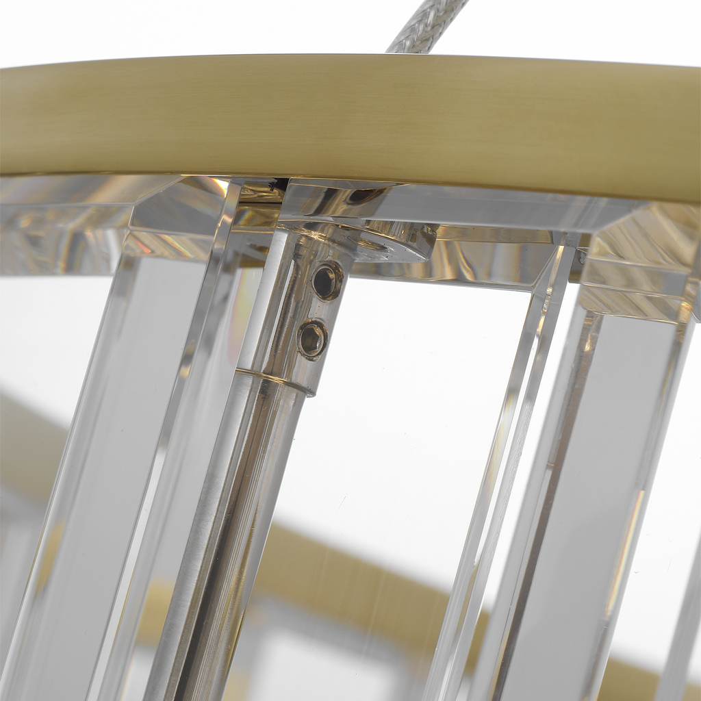 Iterna 30" Ring Chandelier | Antique-Burnished Brass | Crystal