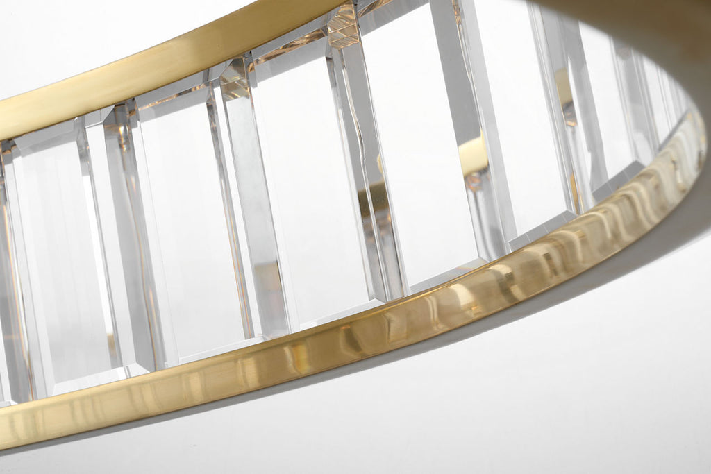 Iterna 30" Ring Chandelier | Antique-Burnished Brass | Crystal