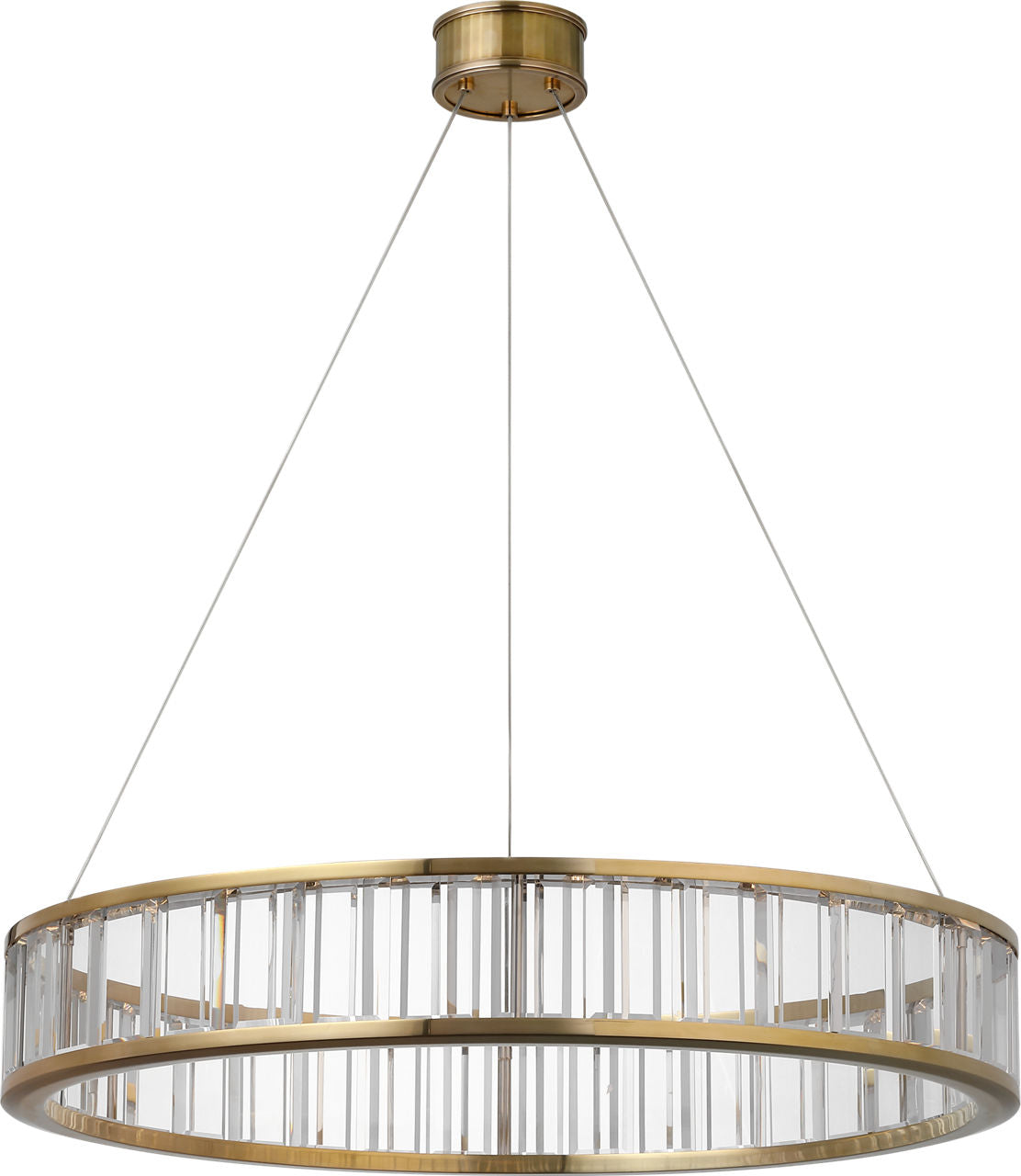 Iterna 30" Ring Chandelier | Antique-Burnished Brass | Crystal