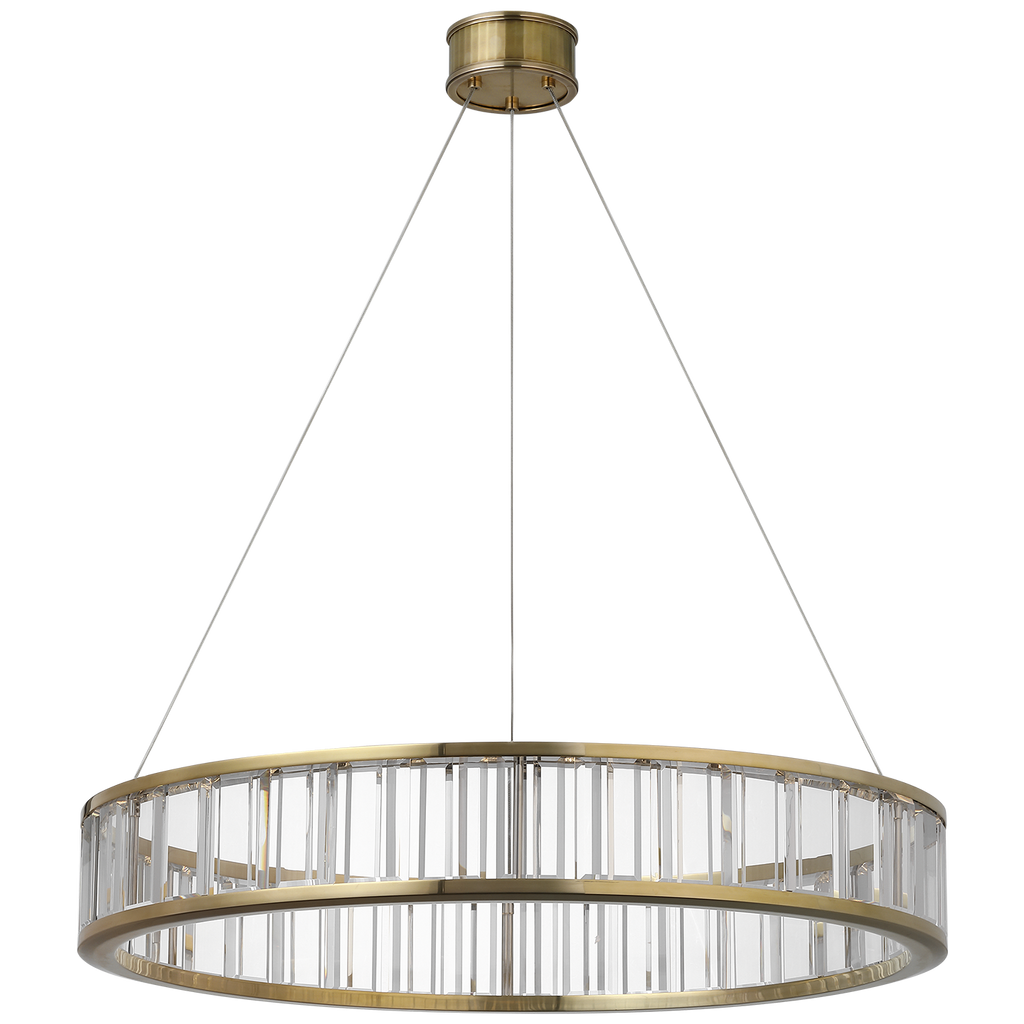 Iterna 30" Ring Chandelier | Antique-Burnished Brass | Crystal