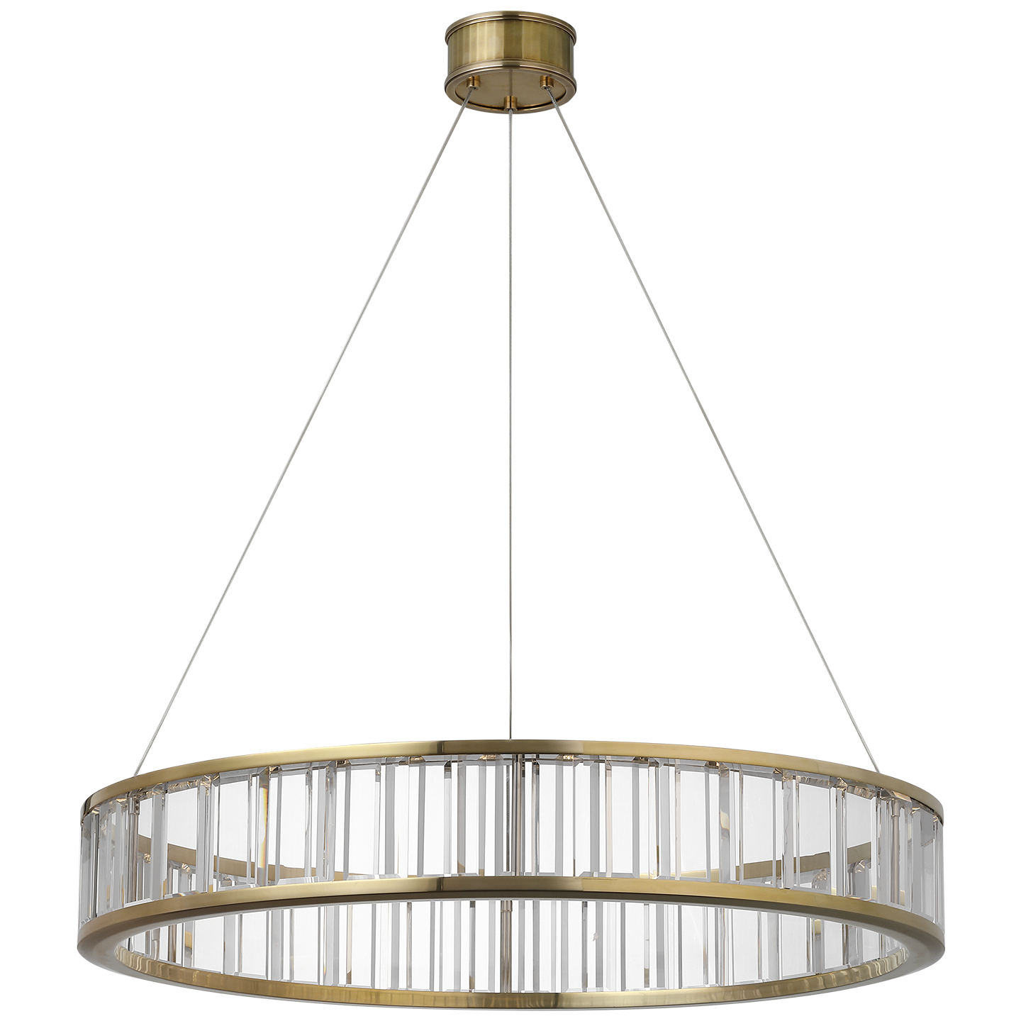 Iterna 30" Ring Chandelier | Antique-Burnished Brass | Crystal