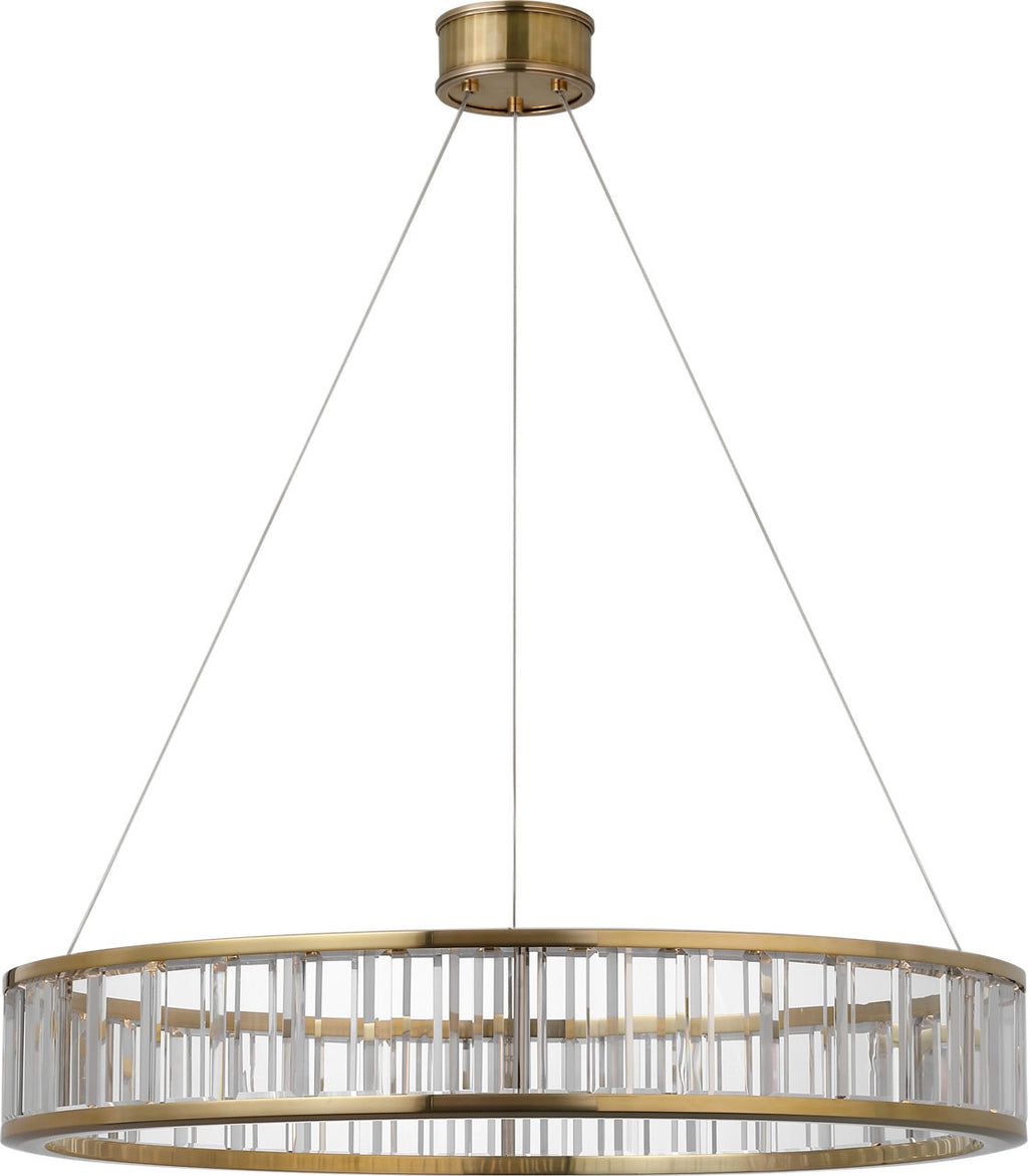Iterna 30" Ring Chandelier | Antique-Burnished Brass | Crystal