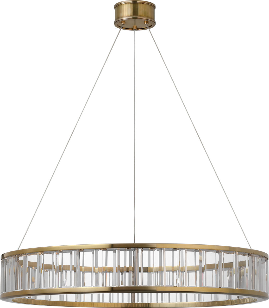 Iterna 30" Ring Chandelier | Antique-Burnished Brass | Crystal