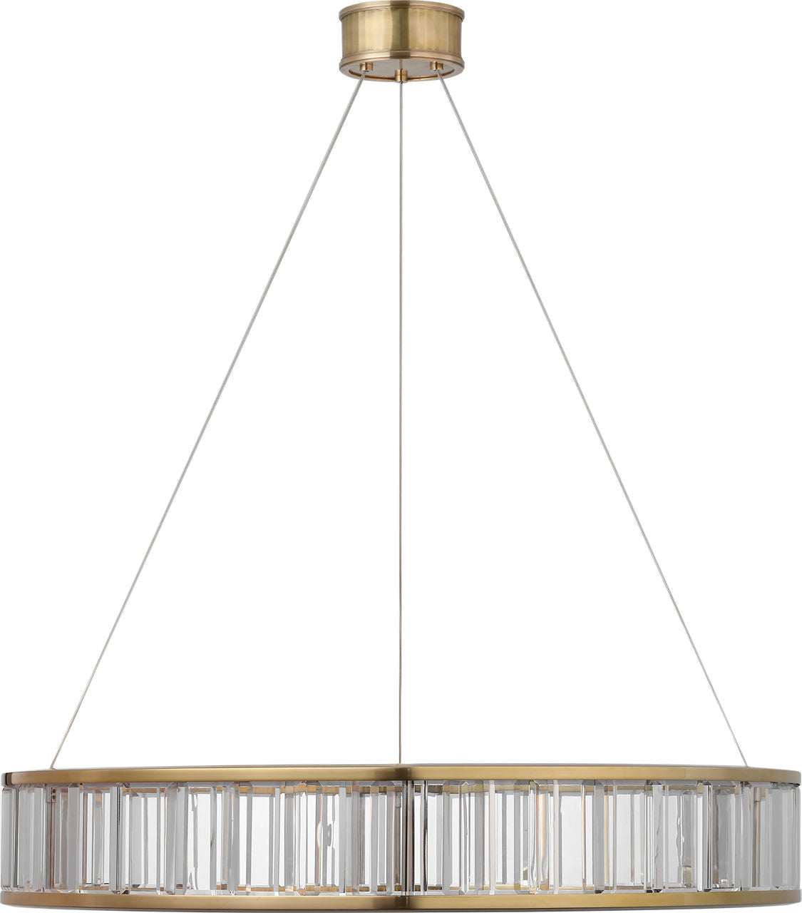 Iterna 30" Ring Chandelier | Antique-Burnished Brass | Crystal