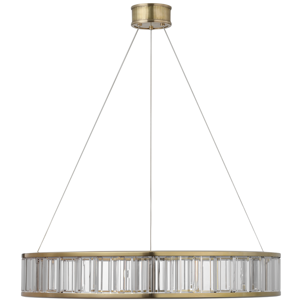 Iterna 30" Ring Chandelier | Antique-Burnished Brass | Crystal