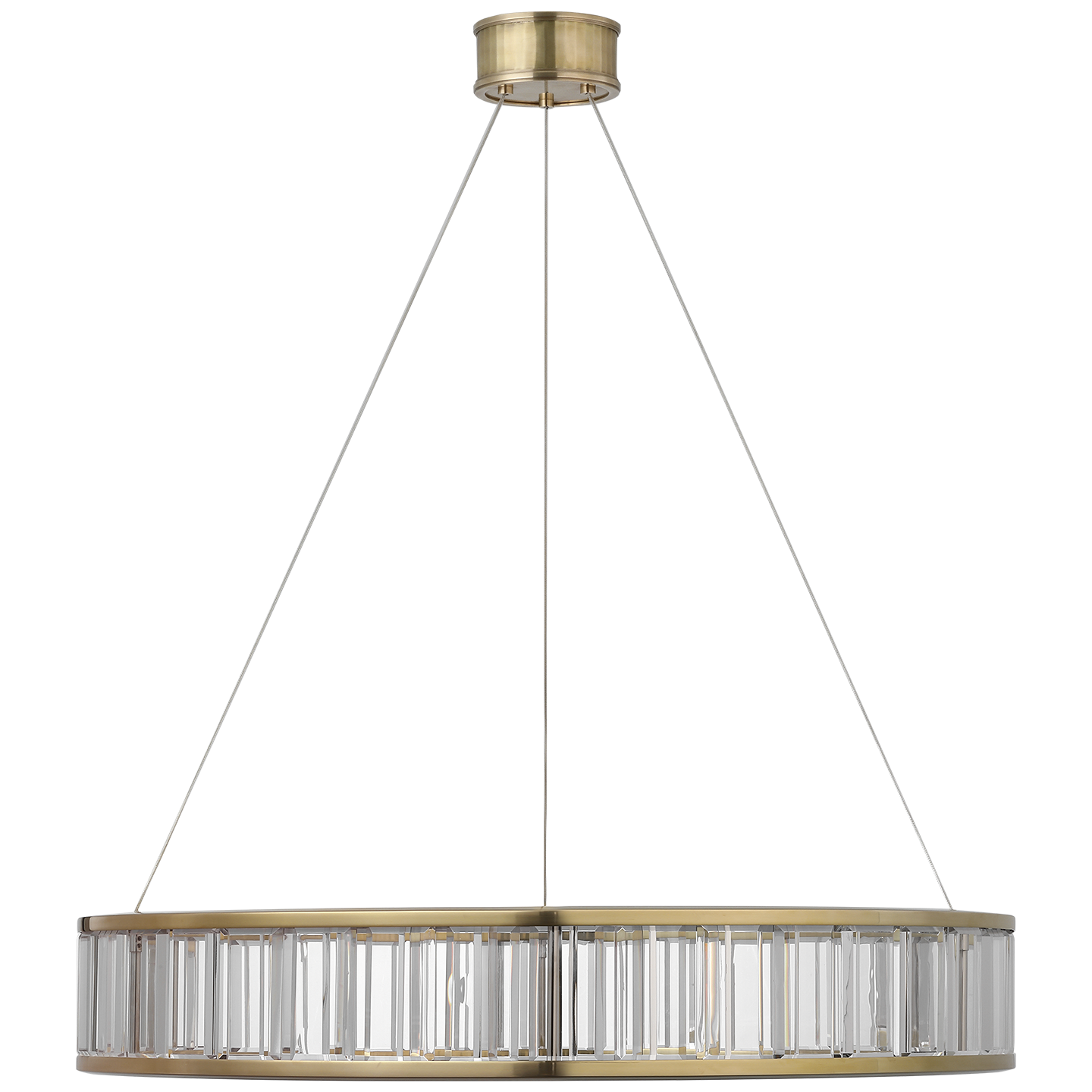 Iterna 30" Ring Chandelier | Antique-Burnished Brass | Crystal