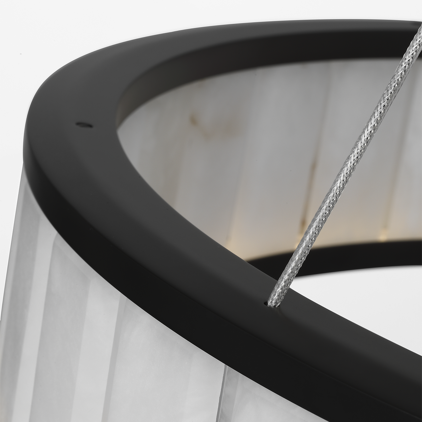 Iterna 30" Ring Chandelier | Modern Iron | Alabaster