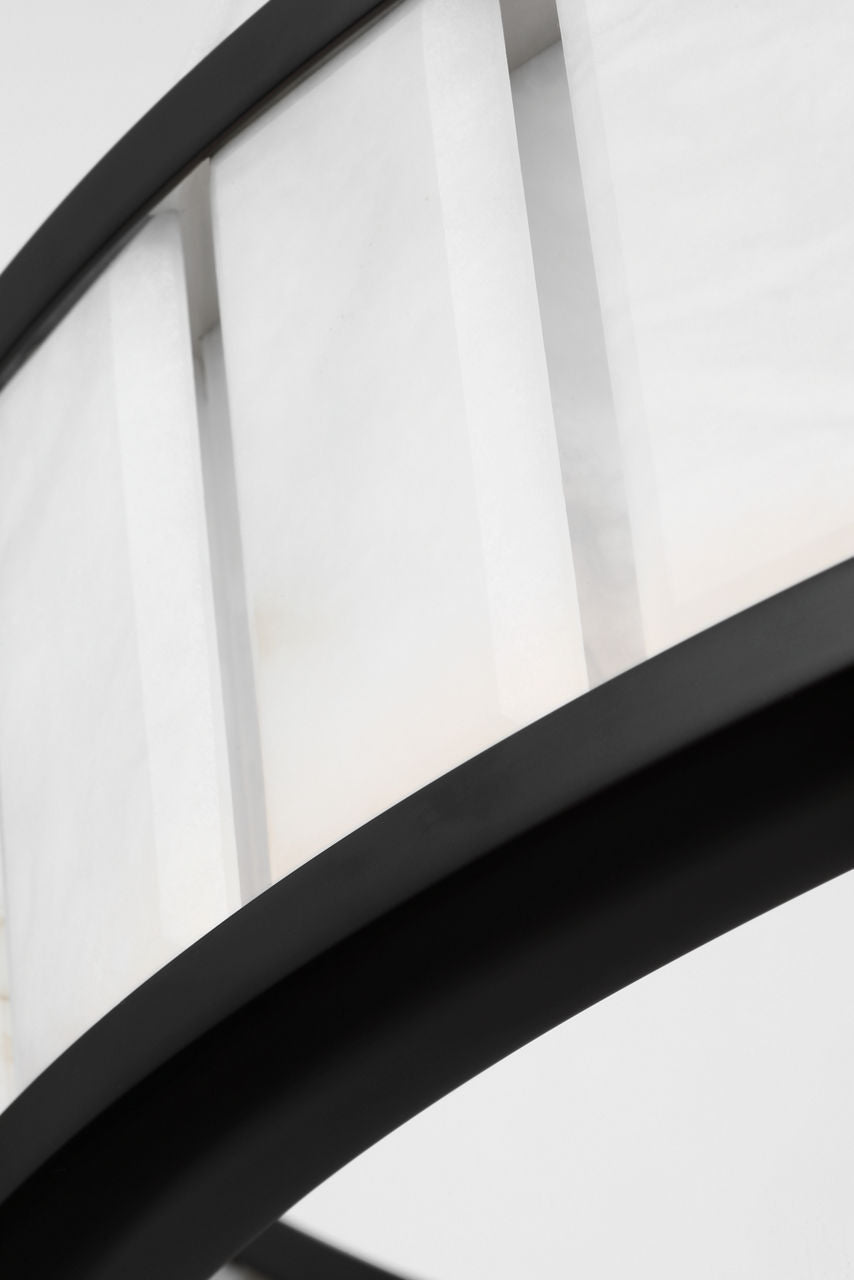 Iterna 30" Ring Chandelier | Modern Iron | Alabaster