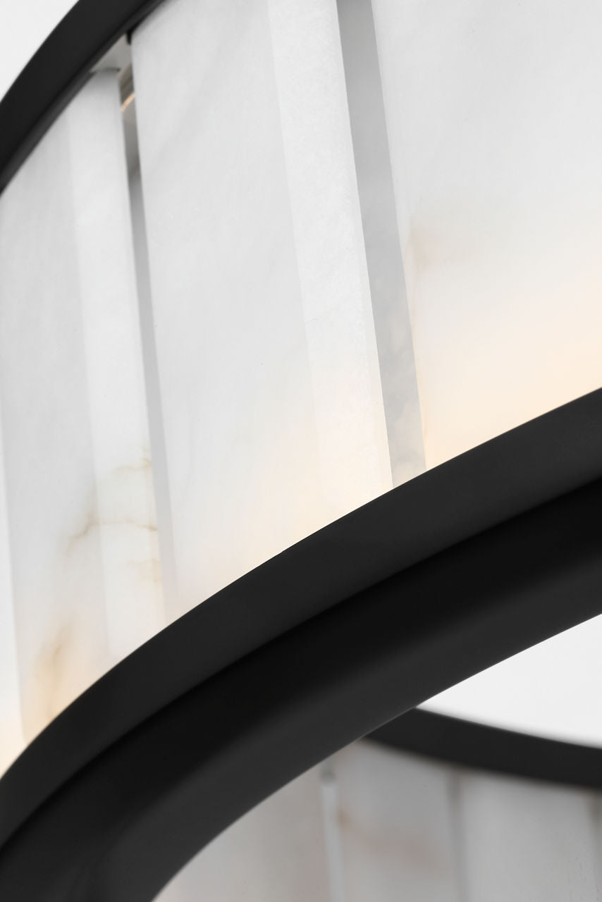 Iterna 30" Ring Chandelier | Modern Iron | Alabaster