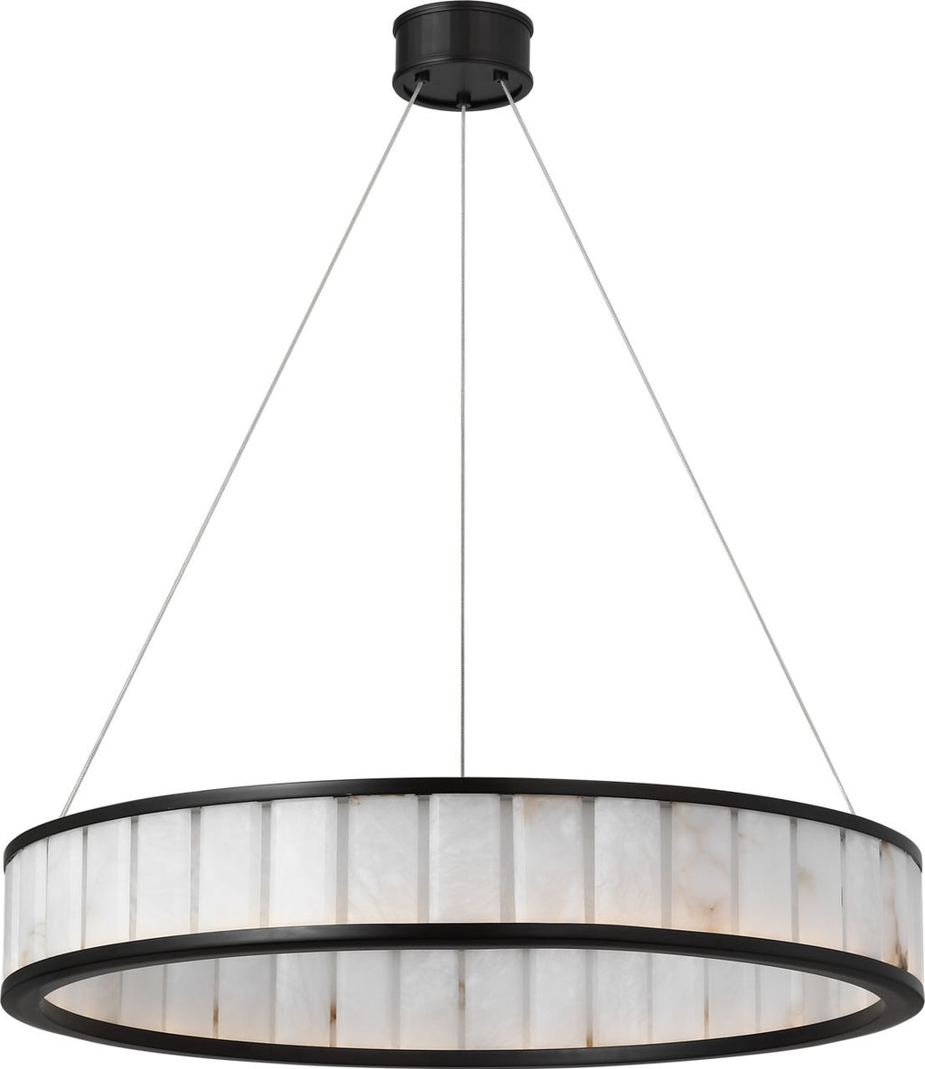 Iterna 30" Ring Chandelier | Modern Iron | Alabaster