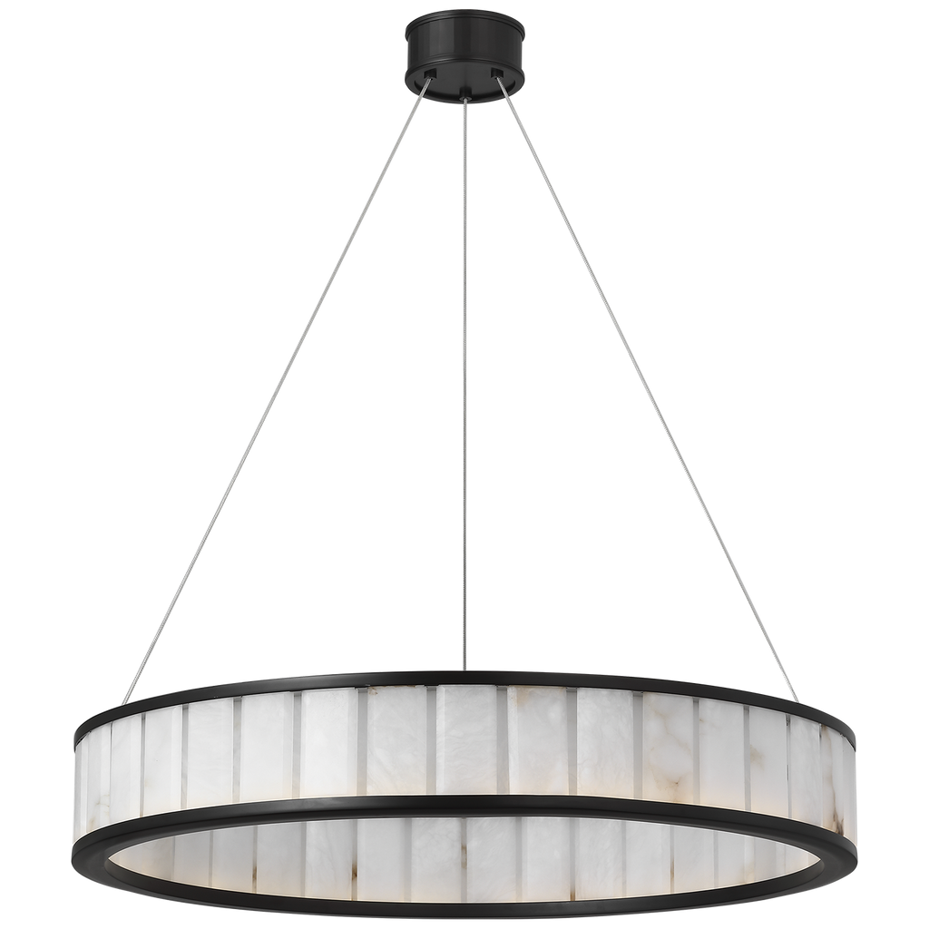 Iterna 30" Ring Chandelier | Modern Iron | Alabaster