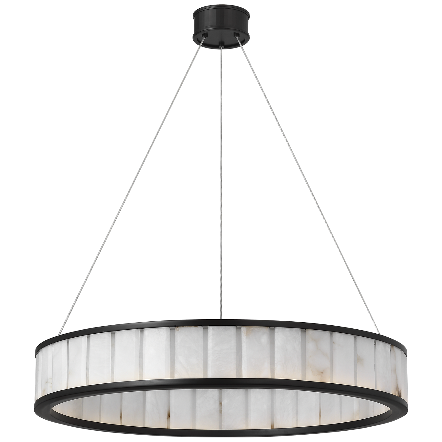 Iterna 30" Ring Chandelier | Modern Iron | Alabaster