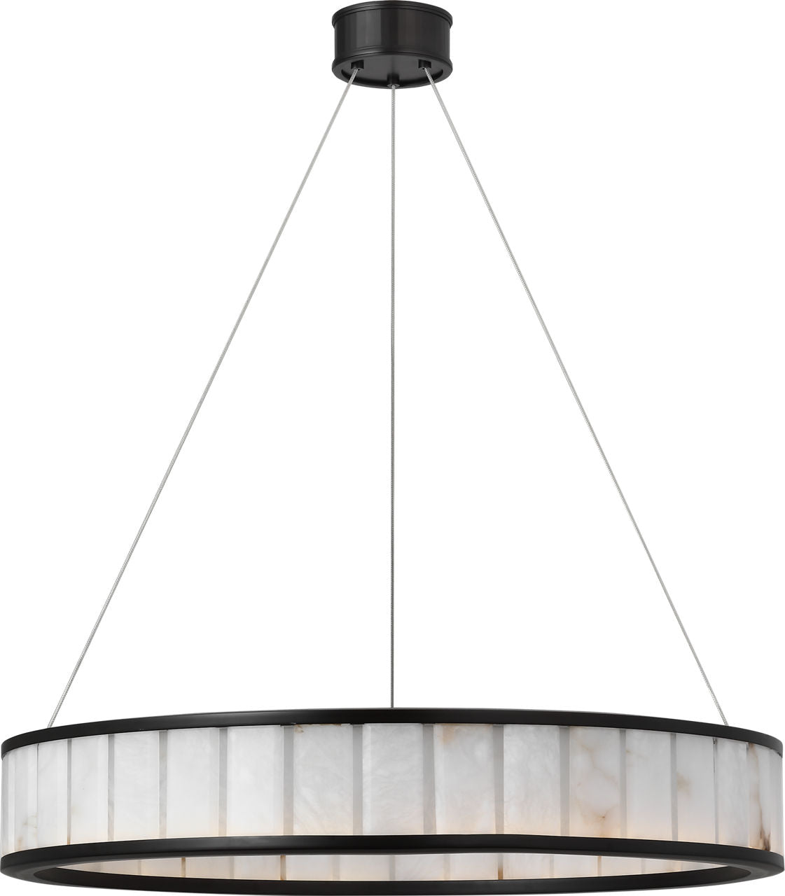 Iterna 30" Ring Chandelier | Modern Iron | Alabaster