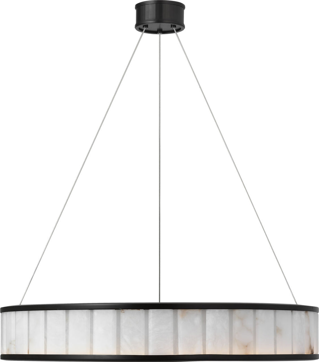 Iterna 30" Ring Chandelier | Modern Iron | Alabaster