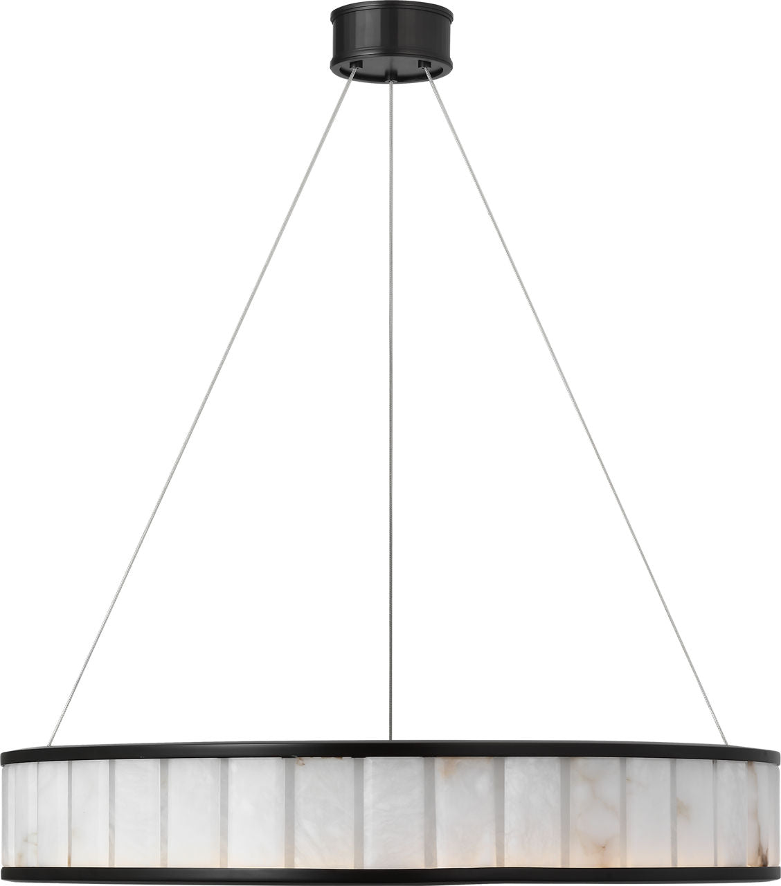 Iterna 30" Ring Chandelier | Modern Iron | Alabaster