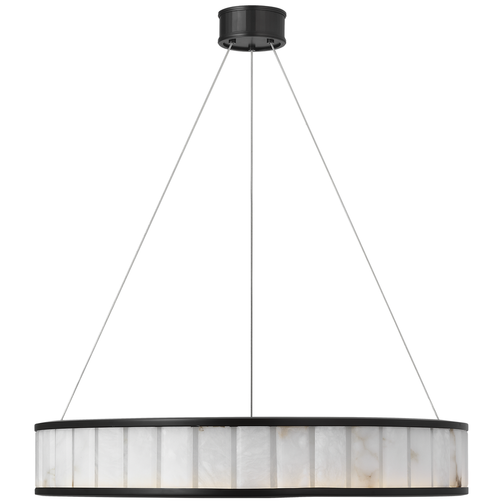 Iterna 30" Ring Chandelier | Modern Iron | Alabaster