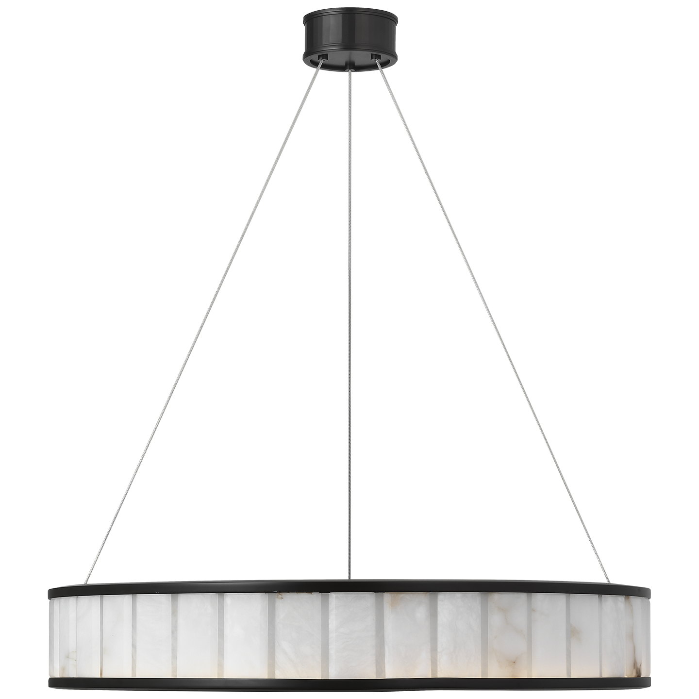 Iterna 30" Ring Chandelier | Modern Iron | Alabaster