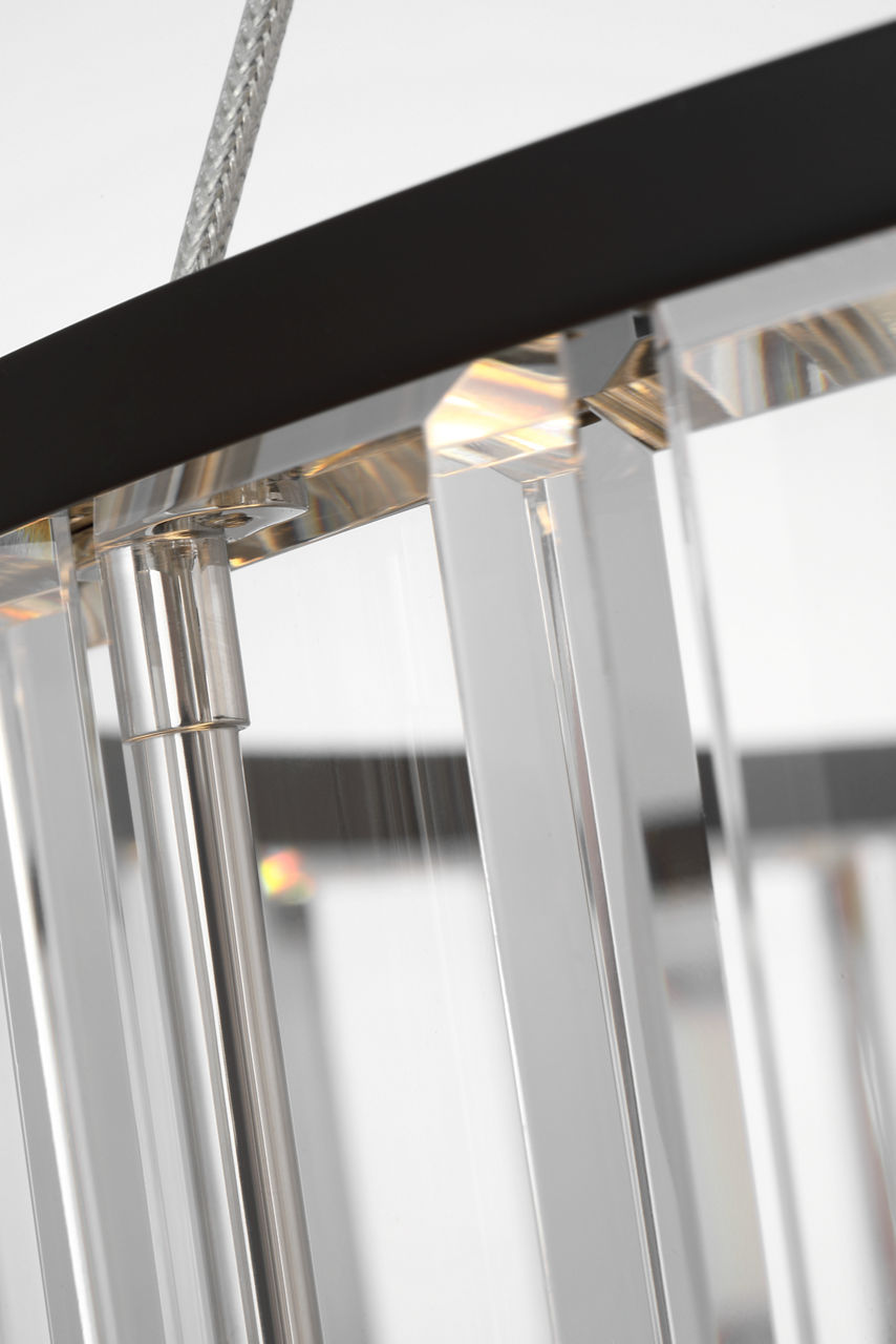 Iterna 30" Ring Chandelier | Modern Iron | Crystal