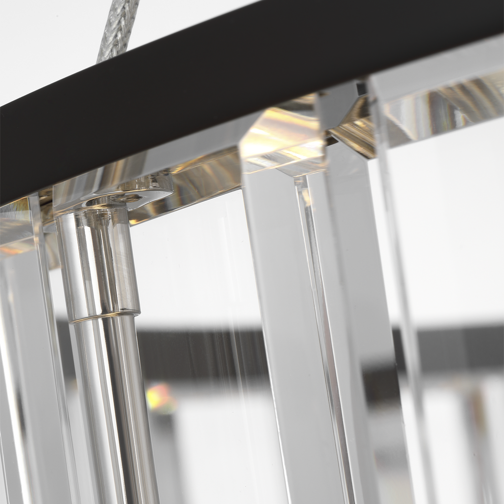 Iterna 30" Ring Chandelier | Modern Iron | Crystal