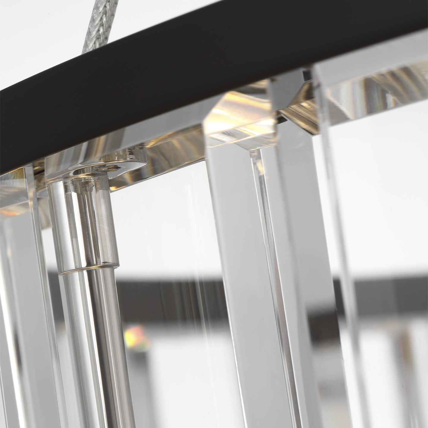 Iterna 30" Ring Chandelier | Modern Iron | Crystal