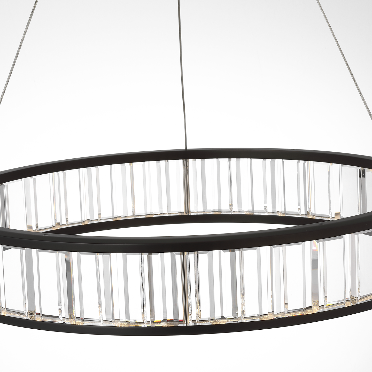 Iterna 30" Ring Chandelier | Modern Iron | Crystal