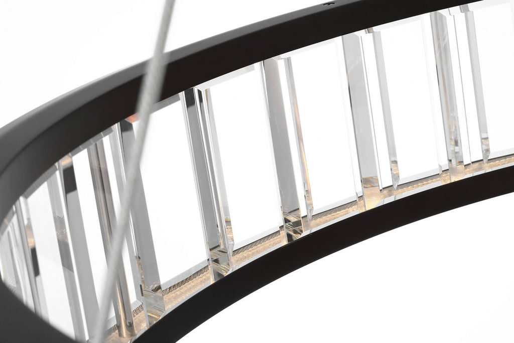 Iterna 30" Ring Chandelier | Modern Iron | Crystal