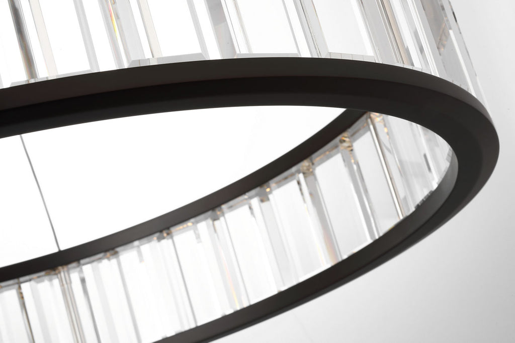 Iterna 30" Ring Chandelier | Modern Iron | Crystal