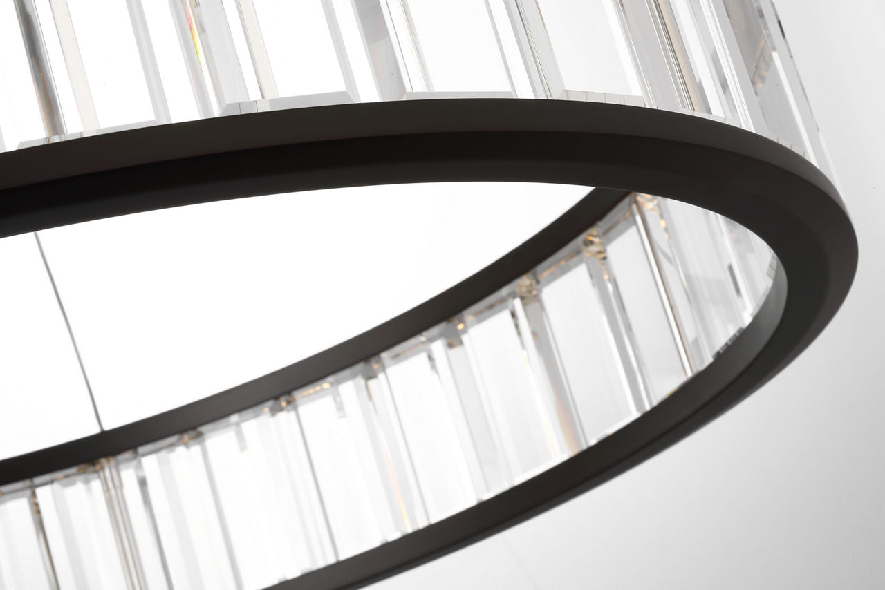 Iterna 30" Ring Chandelier | Modern Iron | Crystal