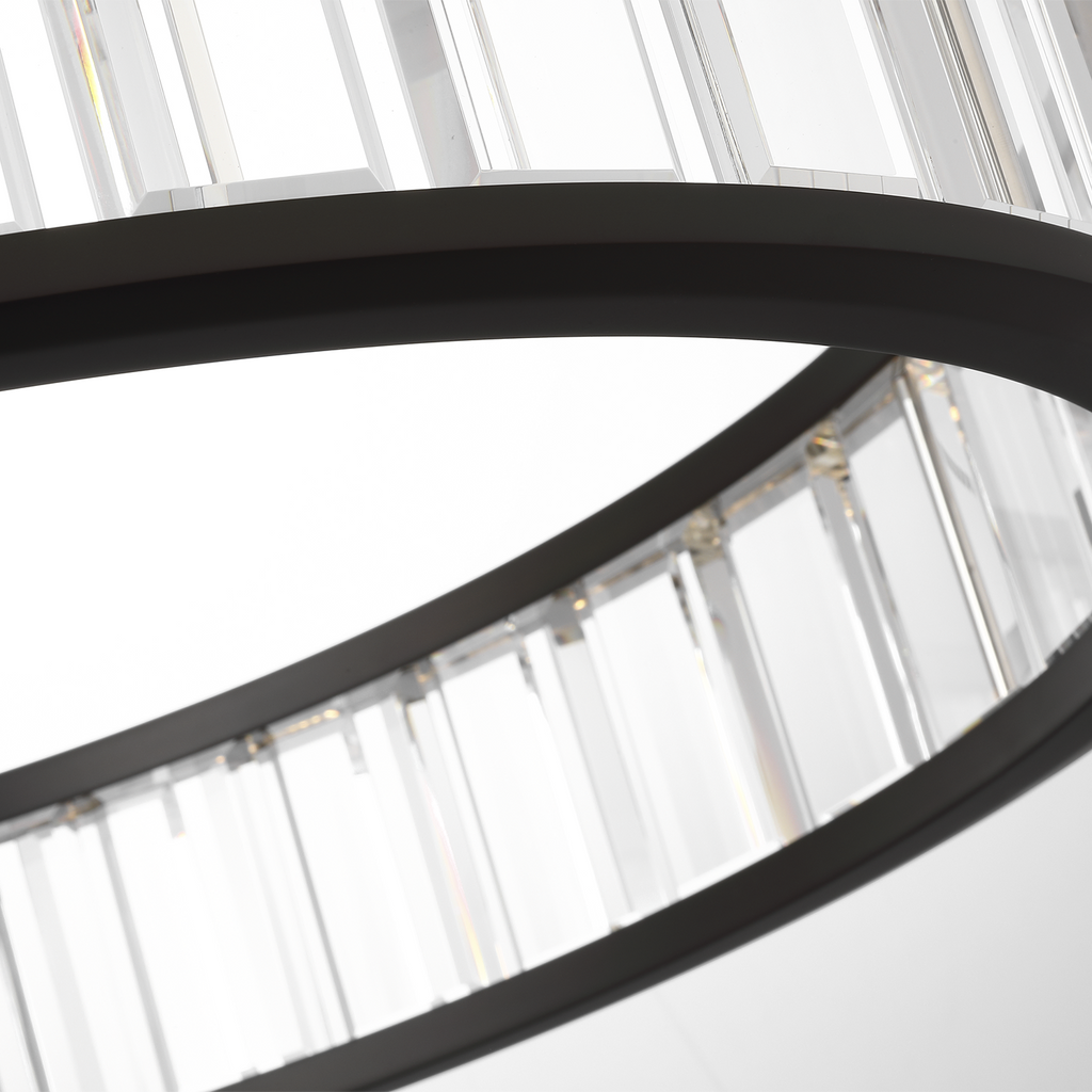 Iterna 30" Ring Chandelier | Modern Iron | Crystal
