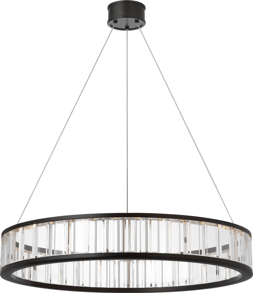 Iterna 30" Ring Chandelier | Modern Iron | Crystal