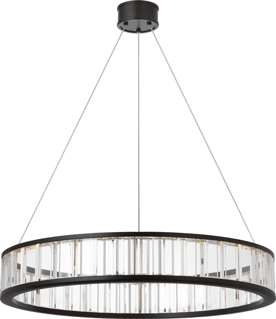 Iterna 30" Ring Chandelier | Modern Iron | Crystal