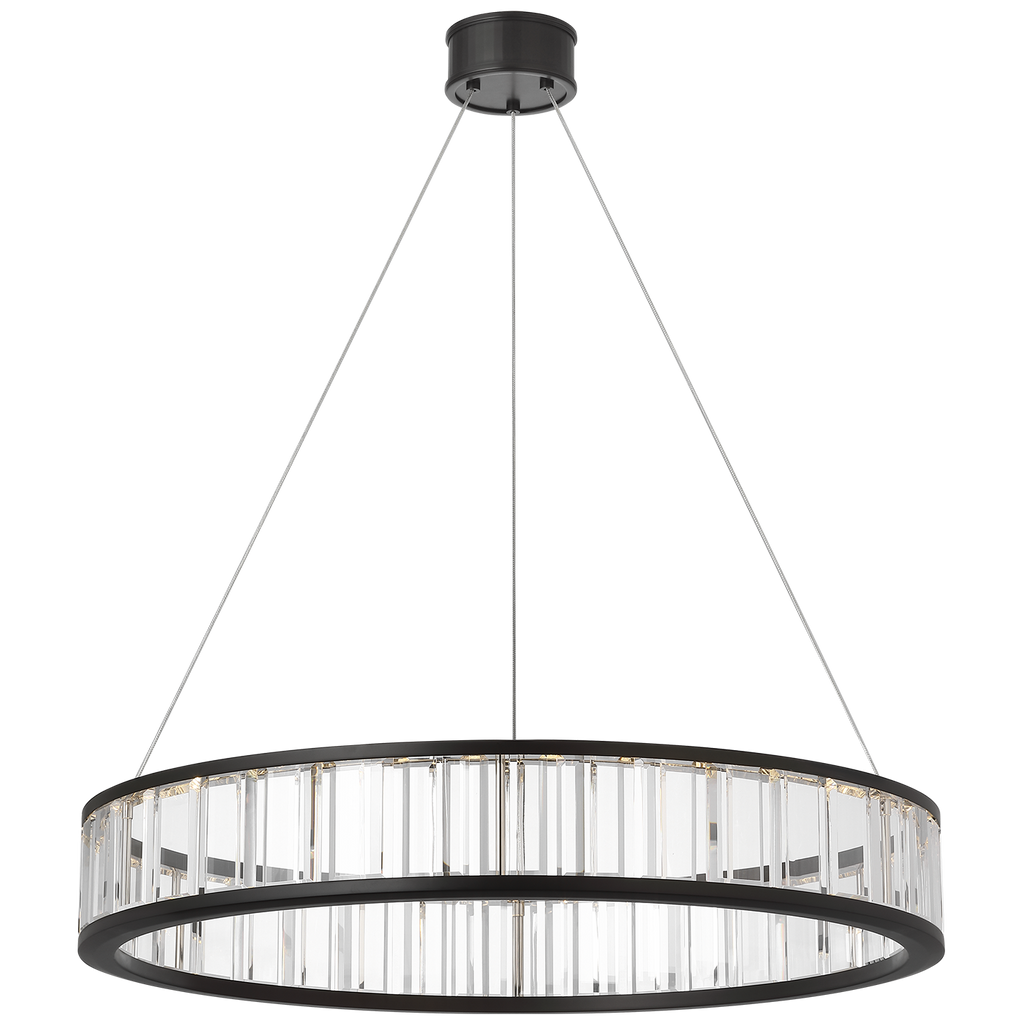 Iterna 30" Ring Chandelier | Modern Iron | Crystal