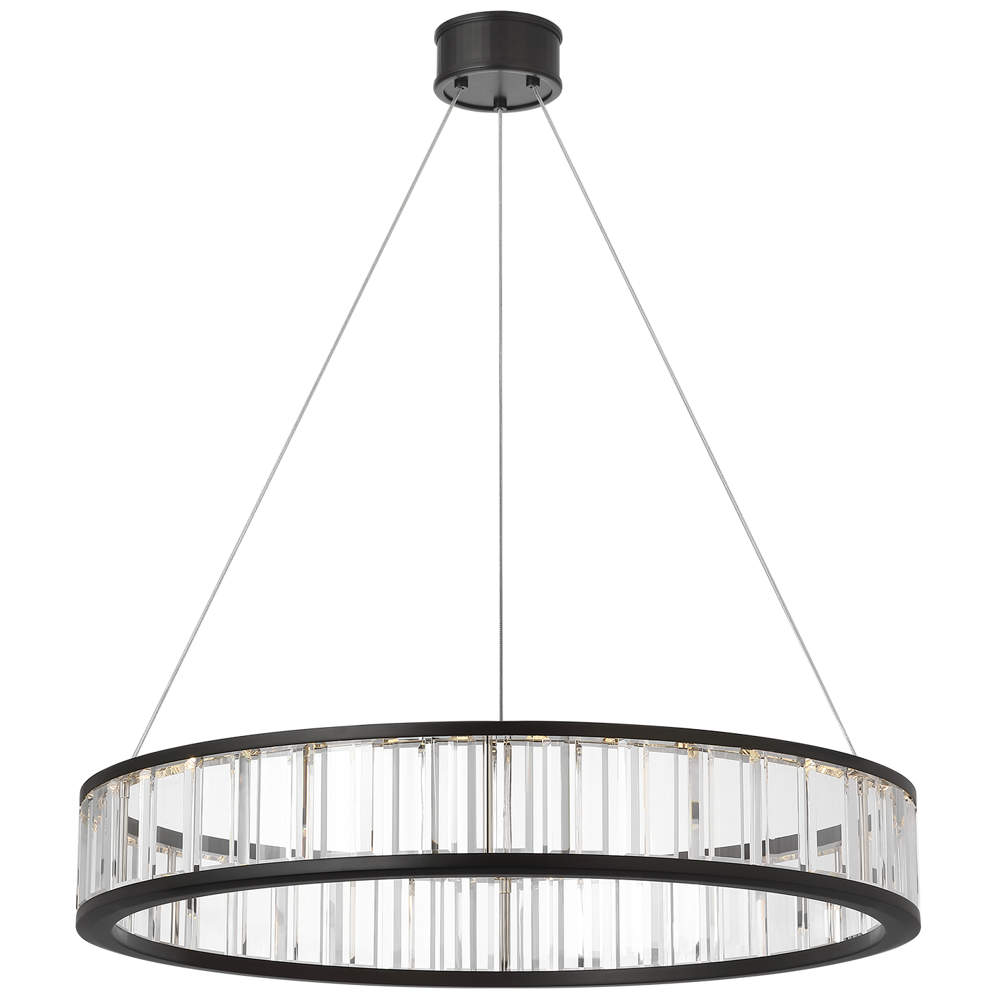 Iterna 30" Ring Chandelier | Modern Iron | Crystal