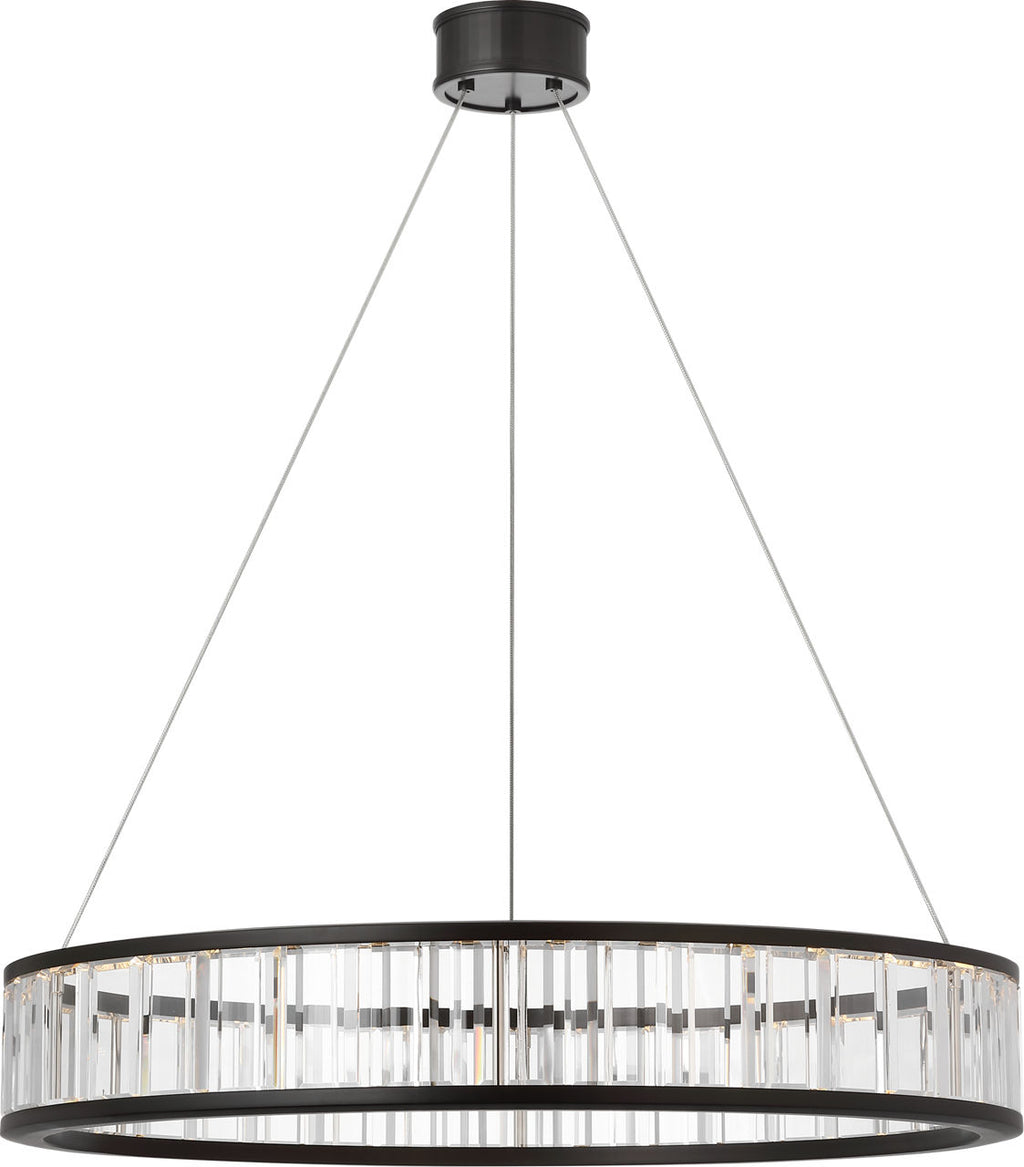 Iterna 30" Ring Chandelier | Modern Iron | Crystal
