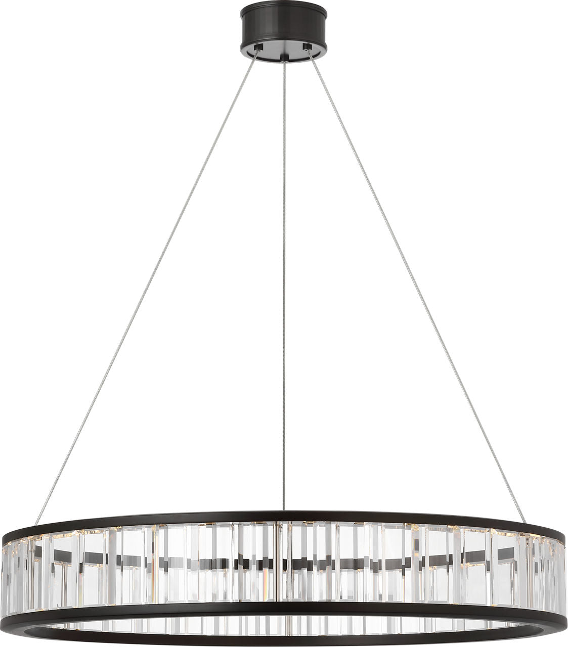 Iterna 30" Ring Chandelier | Modern Iron | Crystal