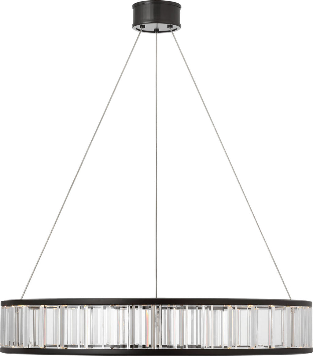 Iterna 30" Ring Chandelier | Modern Iron | Crystal