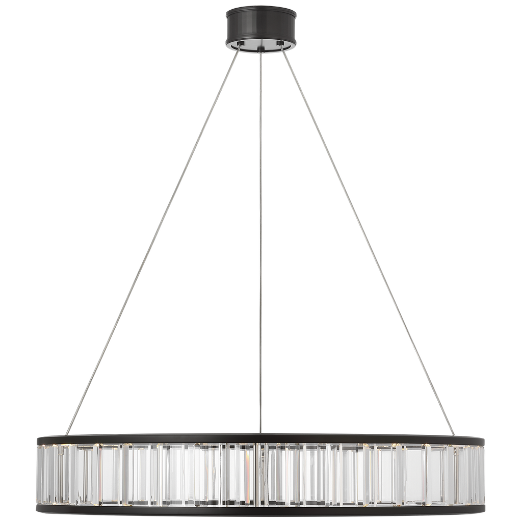 Iterna 30" Ring Chandelier | Modern Iron | Crystal