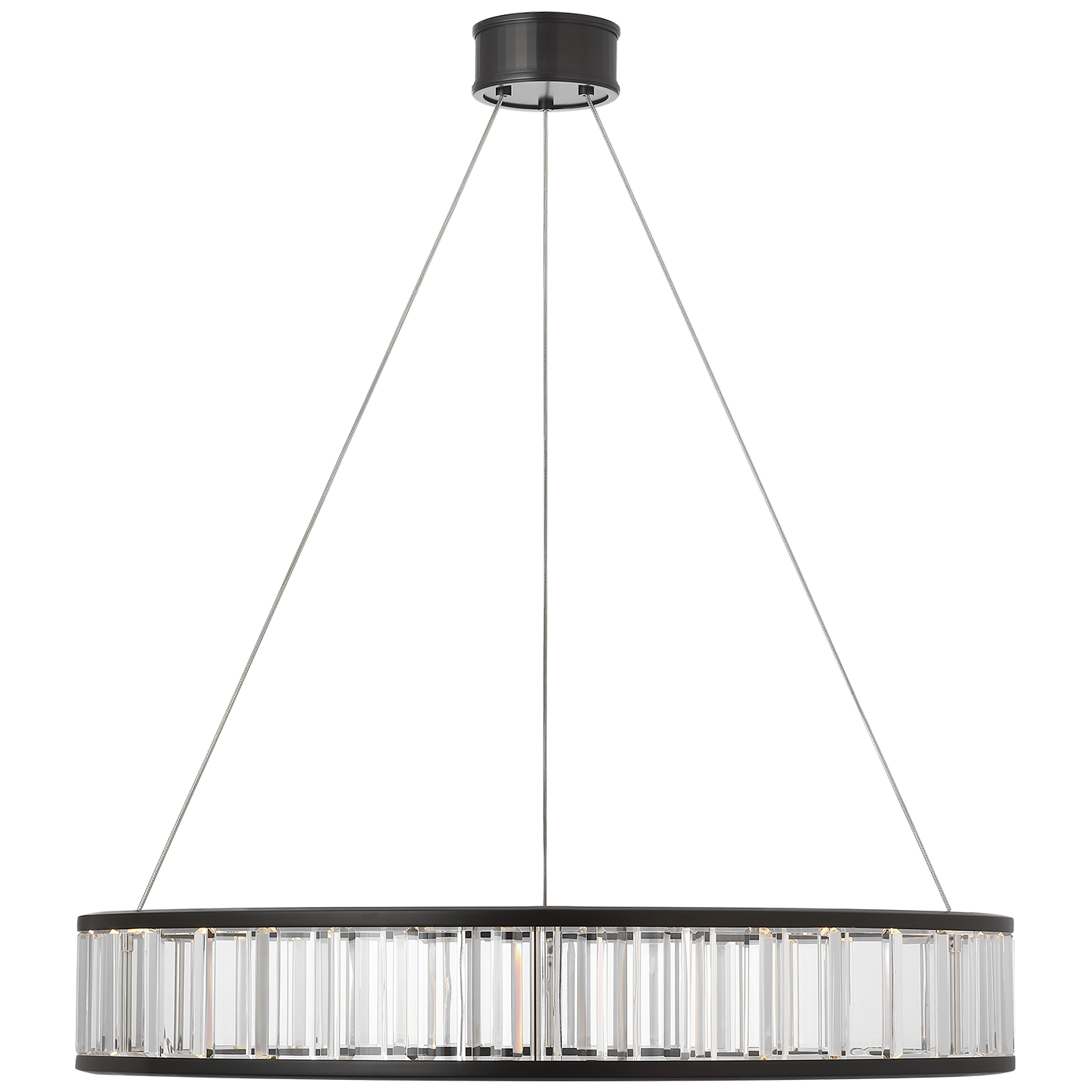 Iterna 30" Ring Chandelier | Modern Iron | Crystal